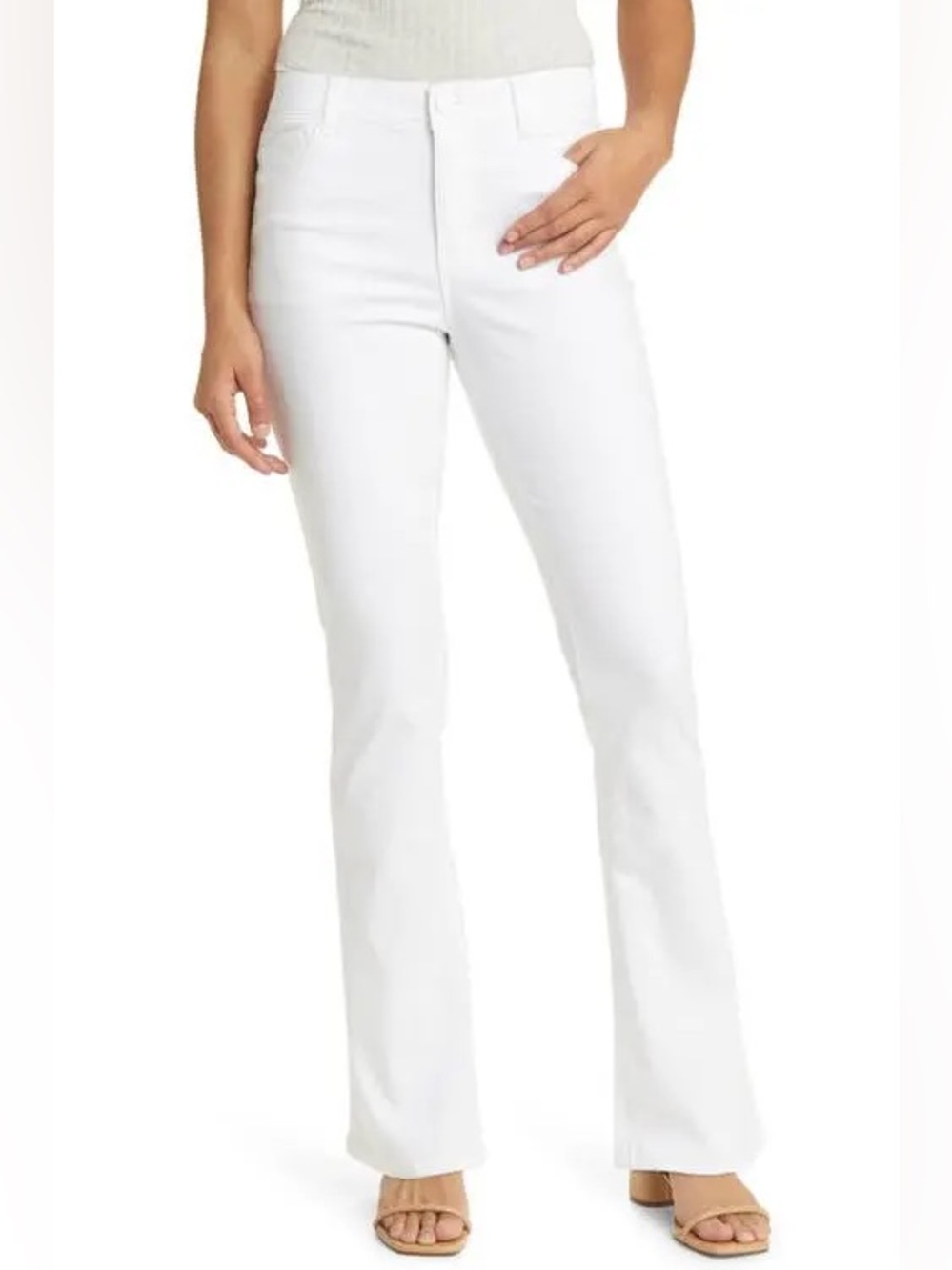 Wit & Wisdom Brittany White Baby Bootcut Jeans Pants Size 12 Stretch denim